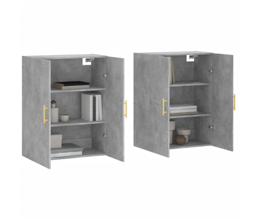 vidaXL sienas skapīši, 2 gab., betona pelēks, 69,5x34x90 cm