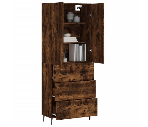 vidaXL augstais skapis, ozolkoka, 69,5x34x180 cm, inženierijas koks