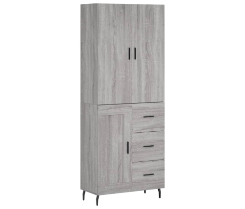 vidaXL augstais skapis, pelēks, 69,5x34x180 cm, inženierijas koks