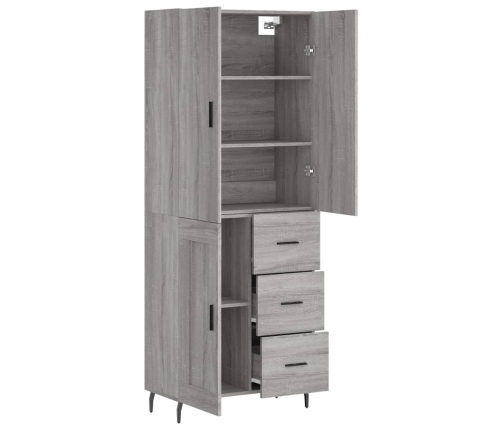 vidaXL augstais skapis, pelēks, 69,5x34x180 cm, inženierijas koks