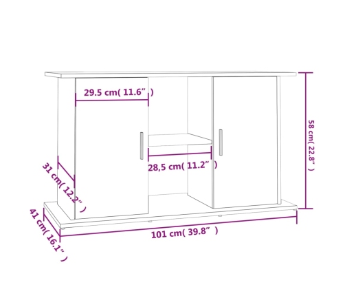 vidaXL akvārija statīvs, betonpelēks, 101x41x58 cm, inženierijas koks