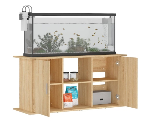vidaXL akvārija statīvs, ozolkoka, 121x41x58 cm, inženierijas koks