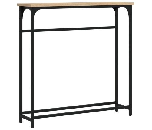 vidaXL konsoles galdiņš, koka krāsa, 75x19,5x75 cm, inženierijas koks