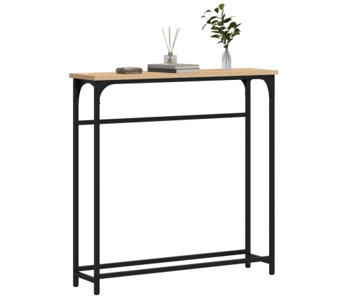 vidaXL konsoles galdiņš, koka krāsa, 75x19,5x75 cm, inženierijas koks