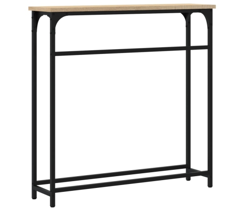 vidaXL konsoles galdiņš, koka krāsa, 75x19,5x75 cm, inženierijas koks