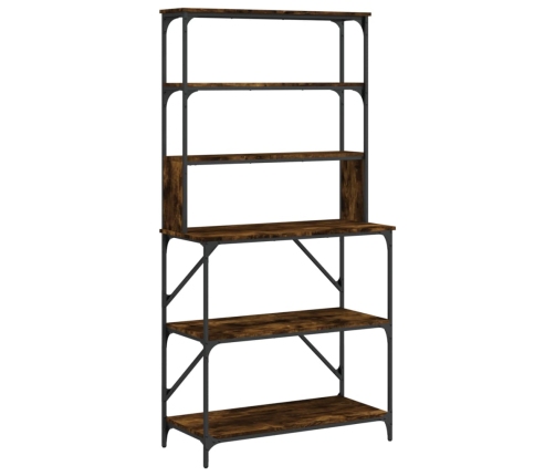 vidaXL virtuves plaukts, 6 līmeņi, kūpināts ozols, 90x40x180 cm, koks