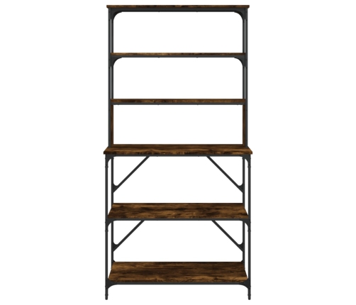 vidaXL virtuves plaukts, 6 līmeņi, kūpināts ozols, 90x40x180 cm, koks