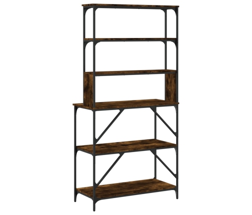 vidaXL virtuves plaukts, 6 līmeņi, kūpināts ozols, 90x40x180 cm, koks