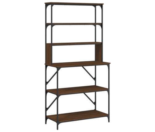 vidaXL virtuves plaukts, 6 līmeņi, brūna ozolkoka, 90x40x180 cm, koks