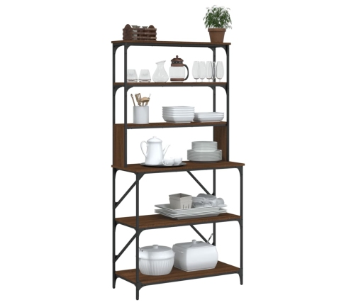 vidaXL virtuves plaukts, 6 līmeņi, brūna ozolkoka, 90x40x180 cm, koks