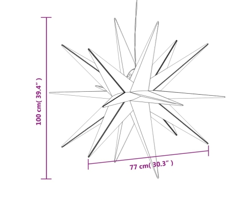 vidaXL Ziemassvētku lampa ar LED, salokāma, sarkana, 100 cm