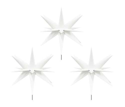 Ziemassvētku Lampas Ar Led Un Mietiņu, 3 Gab., Baltas, 35 Cm Vidaxl