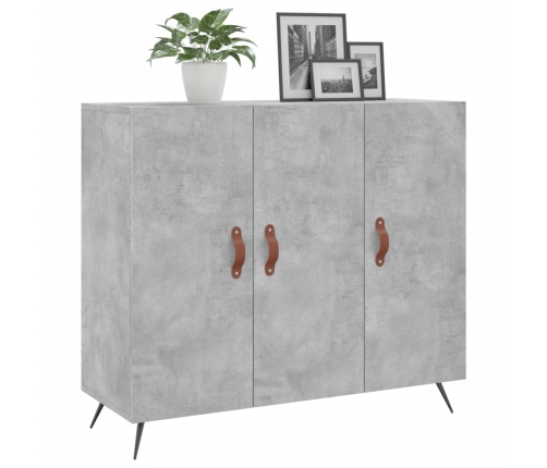 vidaXL kumode, betona pelēka, 90x34x80 cm, inženierijas koks