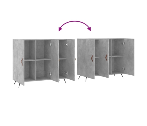 vidaXL kumode, betona pelēka, 90x34x80 cm, inženierijas koks