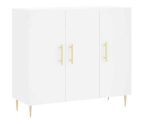 vidaXL kumode, balta, 90x34x80 cm, inženierijas koks