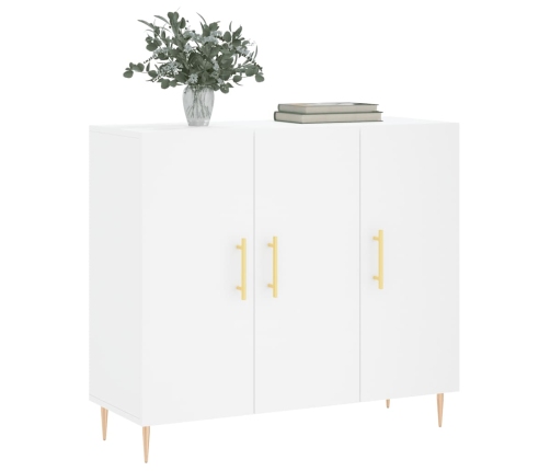 vidaXL kumode, balta, 90x34x80 cm, inženierijas koks