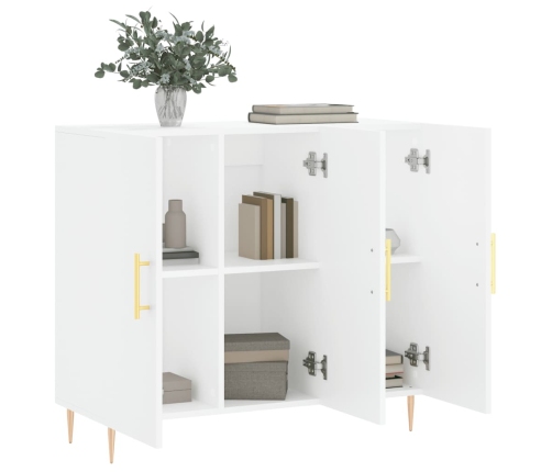 vidaXL kumode, balta, 90x34x80 cm, inženierijas koks