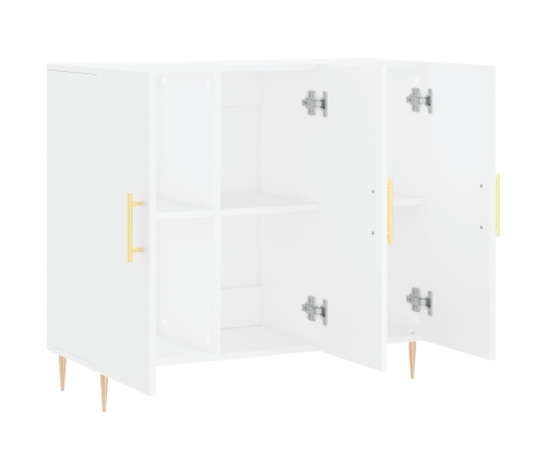 vidaXL kumode, balta, 90x34x80 cm, inženierijas koks