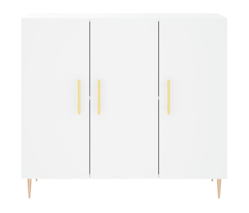 vidaXL kumode, balta, 90x34x80 cm, inženierijas koks