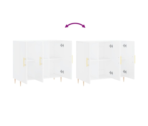 vidaXL kumode, balta, 90x34x80 cm, inženierijas koks