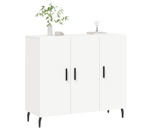 vidaXL kumode, balta, 90x34x80 cm, inženierijas koks