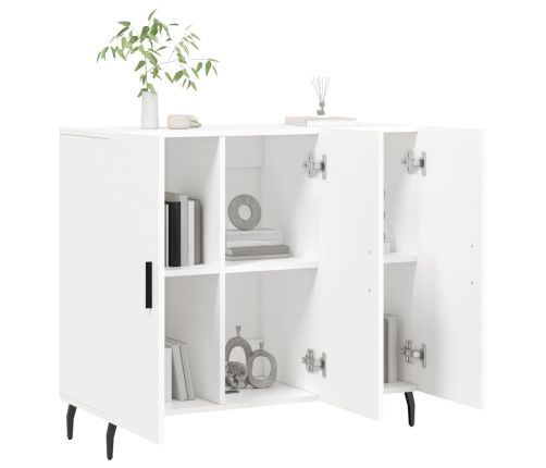 vidaXL kumode, balta, 90x34x80 cm, inženierijas koks