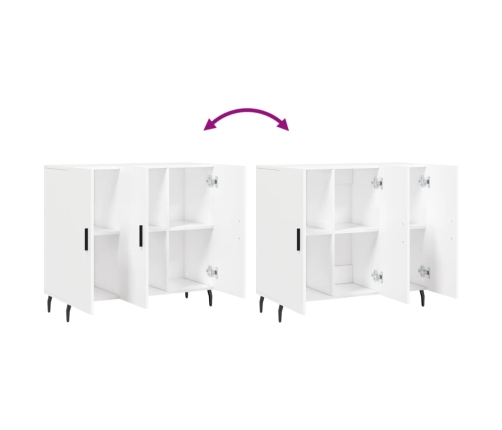 vidaXL kumode, balta, 90x34x80 cm, inženierijas koks