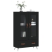 vidaXL augstais skapītis, melns, 69,5x31x115 cm, inženierijas koks
