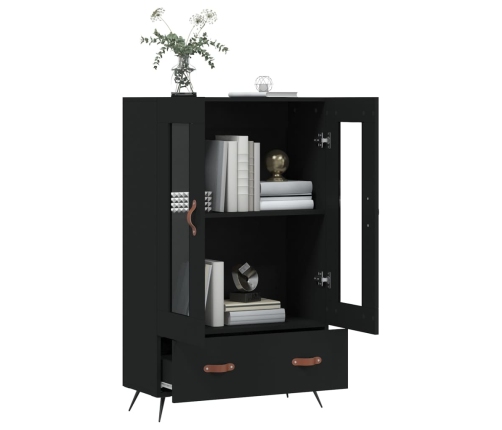 vidaXL augstais skapītis, melns, 69,5x31x115 cm, inženierijas koks