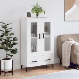 vidaXL augstais skapītis, balts, 69,5x31x115 cm, inženierijas koks