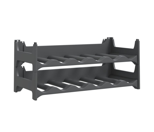 vidaXL vīna plaukts 12 pudelēm, PP, saliekams viens uz otra