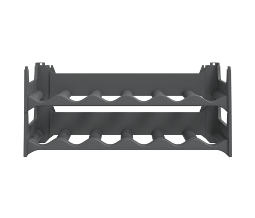 vidaXL vīna plaukts 12 pudelēm, PP, saliekams viens uz otra