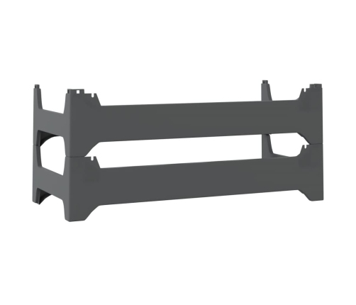 vidaXL vīna plaukts 12 pudelēm, PP, saliekams viens uz otra