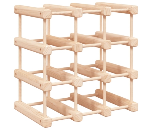 vidaXL vīna pudeļu plaukts 12 pudelēm, 36x23x36 cm, priedes masīvkoks