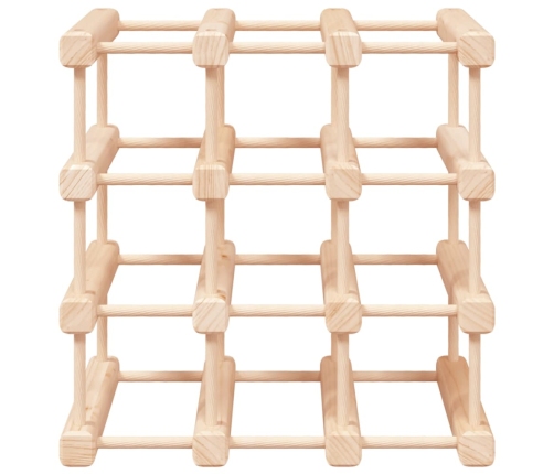 vidaXL vīna pudeļu plaukts 12 pudelēm, 36x23x36 cm, priedes masīvkoks