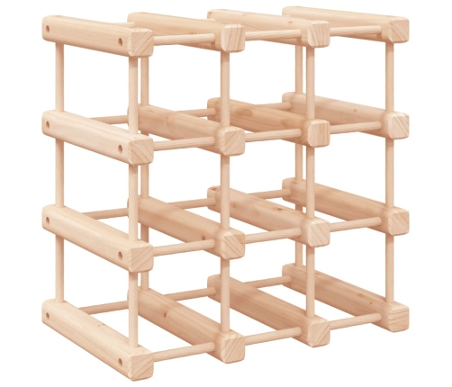 vidaXL vīna pudeļu plaukts 12 pudelēm, 36x23x36 cm, priedes masīvkoks