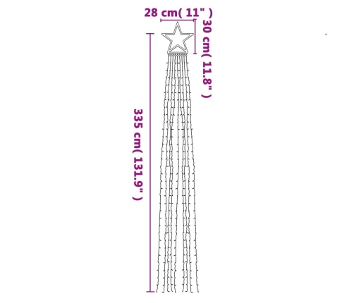 vidaXL Ziemassvētku eglītes gaismiņas, 320 LED, zilas, 375 cm