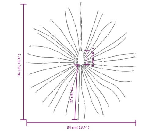vidaXL Ziemassvētku dekorācija, 140 LED, krāsainas, 17 cm
