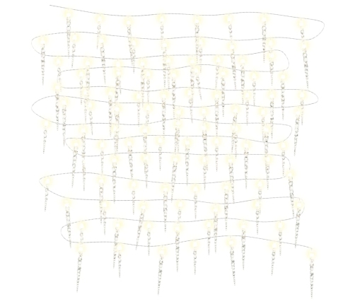 vidaXL Ziemassvētku lampiņas lāsteku formā, 100 LED, 10 m, PVC, akrils