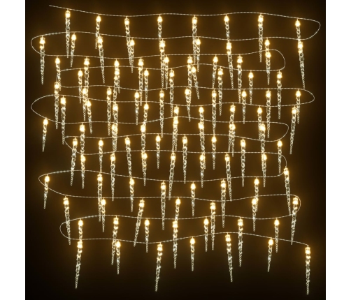vidaXL Ziemassvētku lampiņas lāsteku formā, 100 LED, 10 m, PVC, akrils