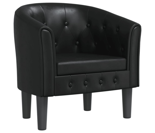 vidaXL klubkrēsls, melna mākslīgā āda