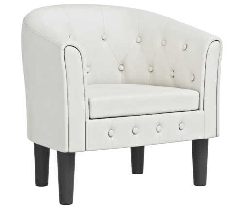 vidaXL klubkrēsls, balta mākslīgā āda