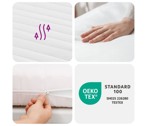 vidaXL putu matracis, balts, 180x200 cm, cietība H2, H3