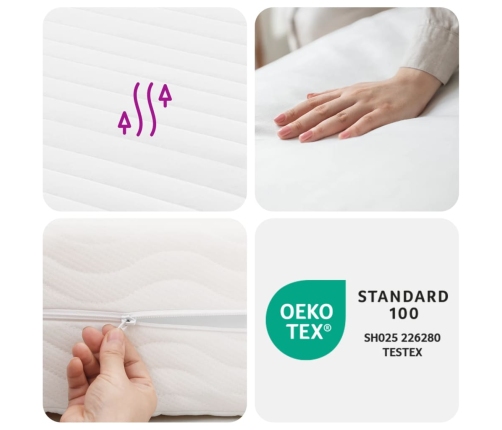 vidaXL putu matracis, balts, 180x200 cm, 7 zonas, cietība 20 ILD