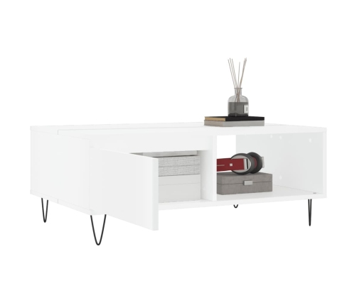 vidaXL kafijas galdiņš, balts, 90x60x35 cm, inženierijas koks