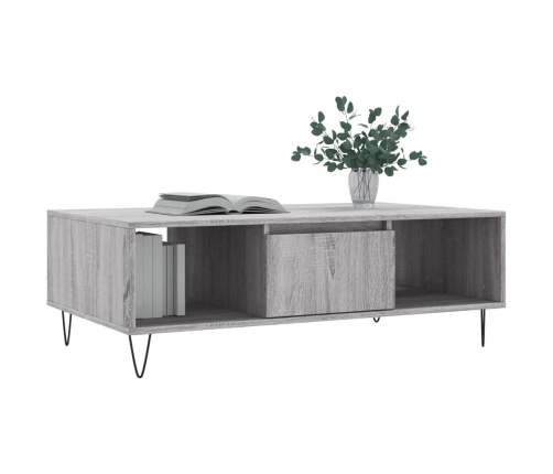 vidaXL kafijas galdiņš, pelēka ozola, 104x60x35 cm, inženierijas koks