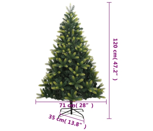 vidaXL mākslīgā Ziemassvētku egle ar statīvu, 120 cm