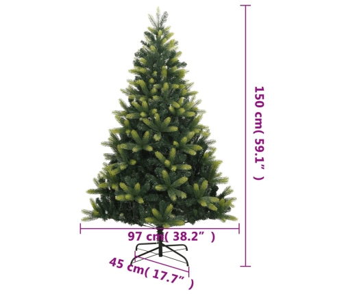 vidaXL mākslīgā Ziemassvētku egle ar statīvu, 150 cm