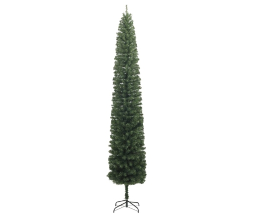 vidaXL mākslīgā Ziemassvētku egle ar statīvu, šaura, 270 cm, PVC