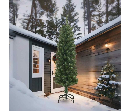 vidaXL mākslīgā Ziemassvētku egle ar statīvu, šaura, 270 cm, PVC